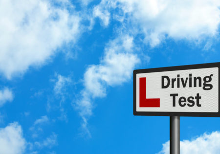 L Driving test road sign