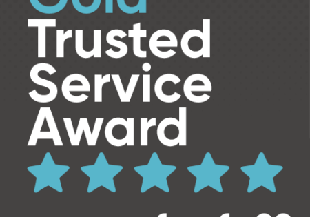 Blue Feefo gold trusted service award