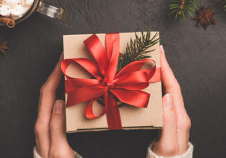 gift box with red bow