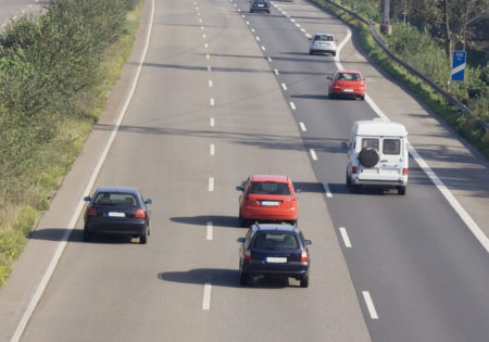 tailgating on a three-lane autobahn