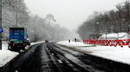 snowy winter road