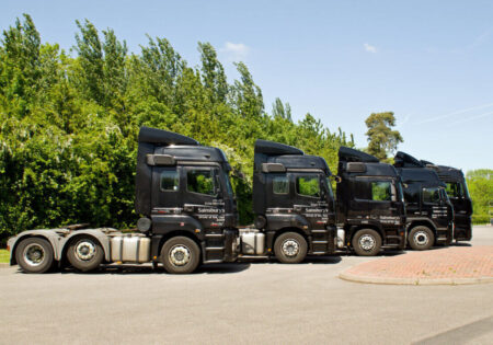 lorries lined up