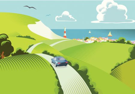 spring driving illustration